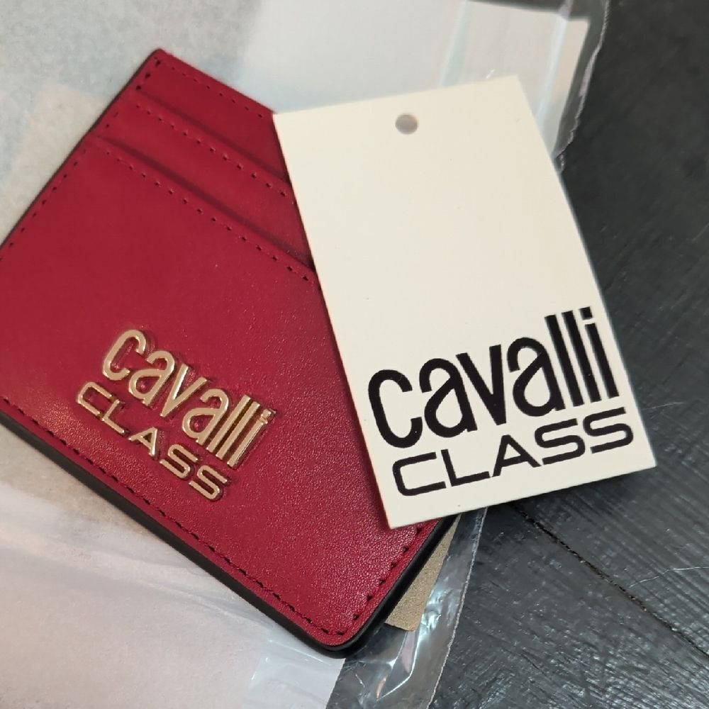 Cavalli Class Red Leather Card Holder